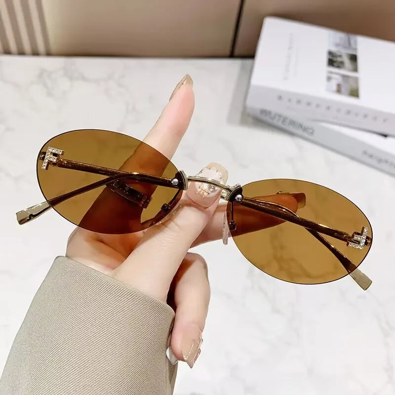 Luxury Oval Frameless Sunglasses