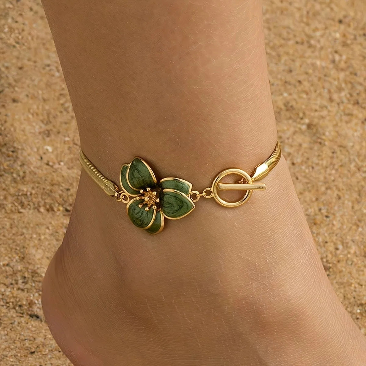 Elegant Flower Charm Anklet