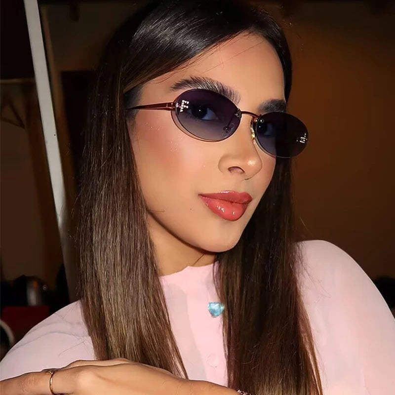 Luxury Oval Frameless Sunglasses