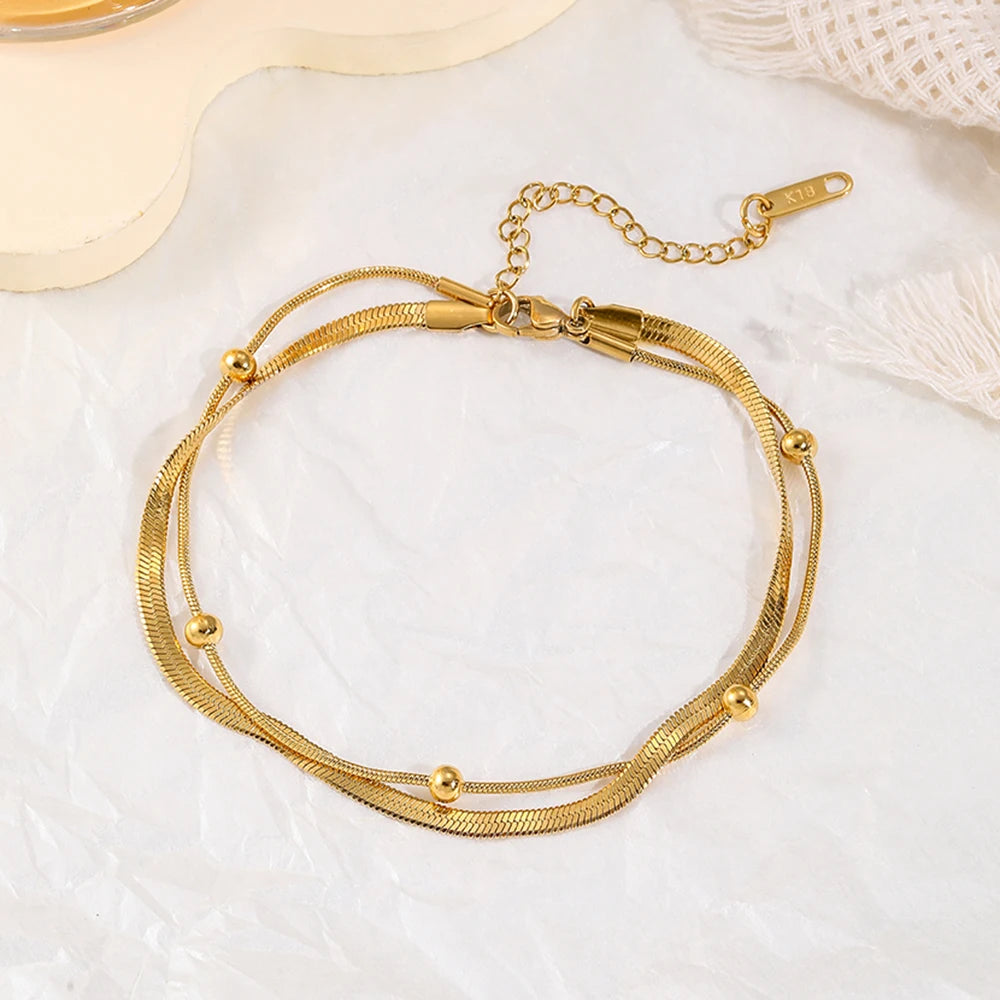 Double Layer Gold Anklet