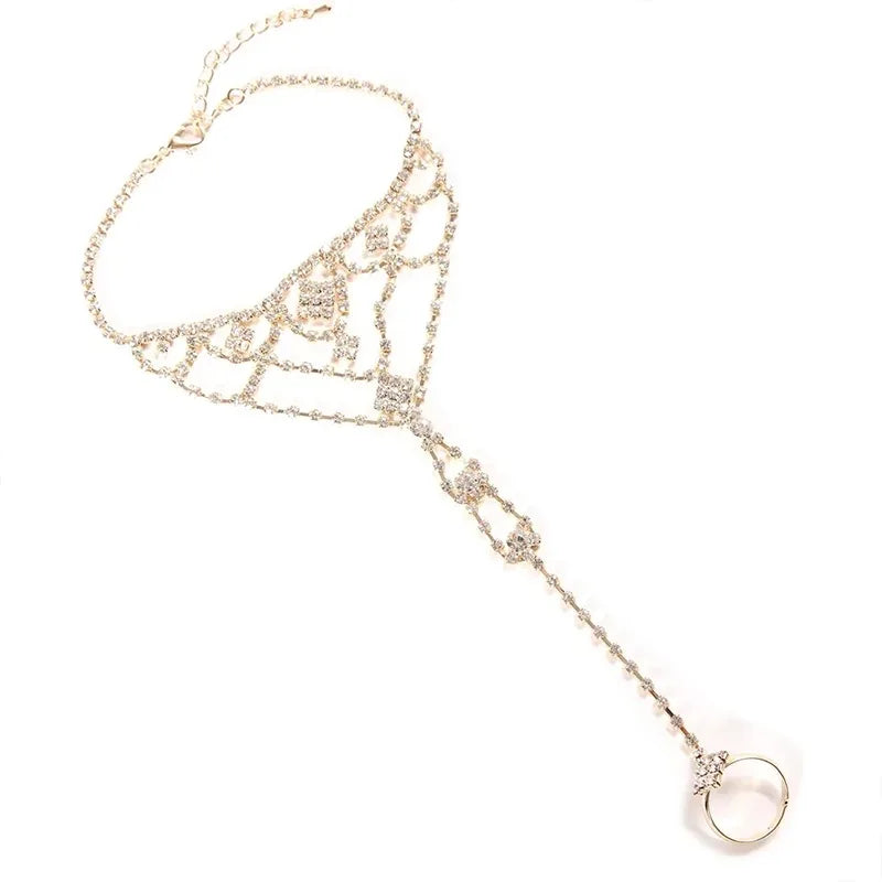 Rhinestone Toe Chain Anklet