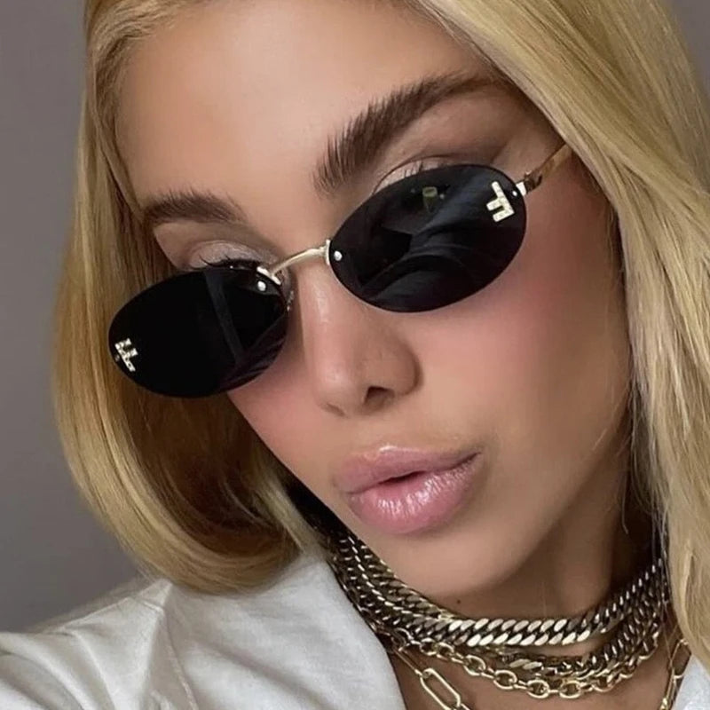Luxury Oval Frameless Sunglasses
