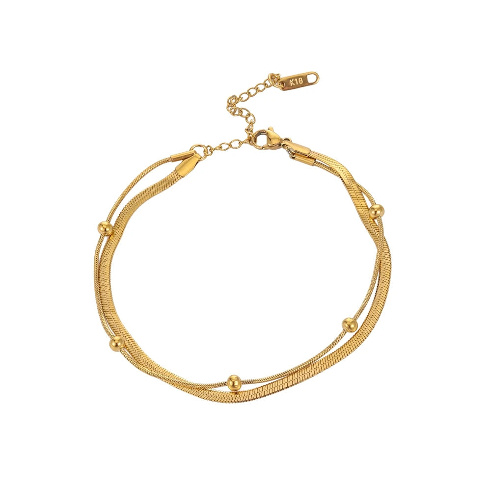 Double Layer Gold Anklet