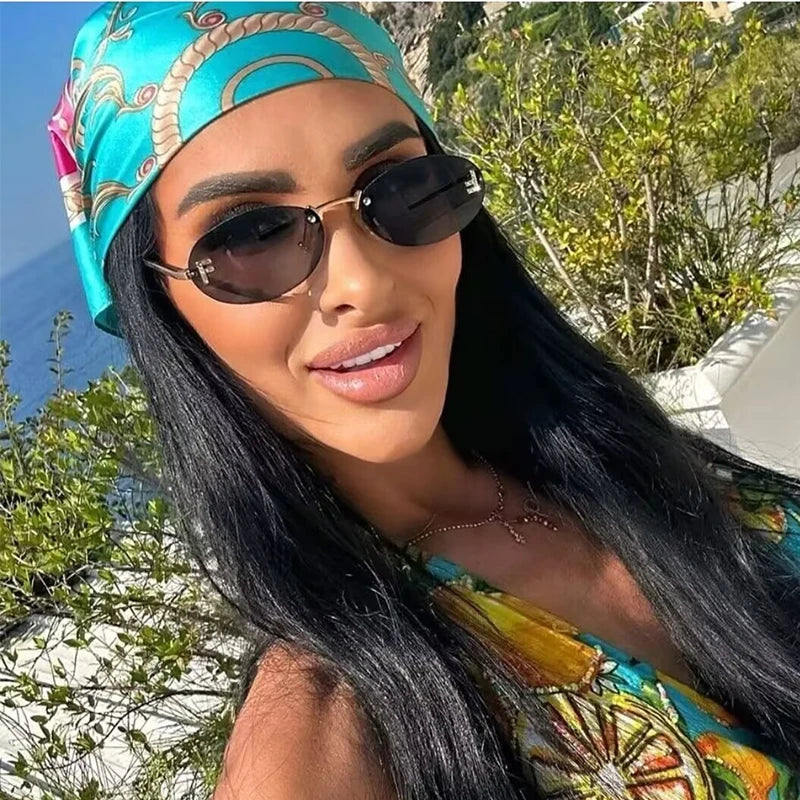 Luxury Oval Frameless Sunglasses