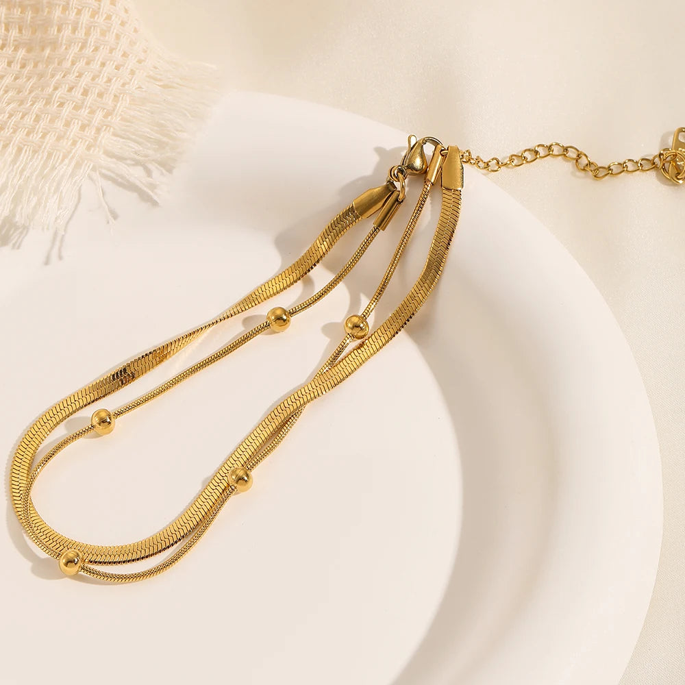 Double Layer Gold Anklet