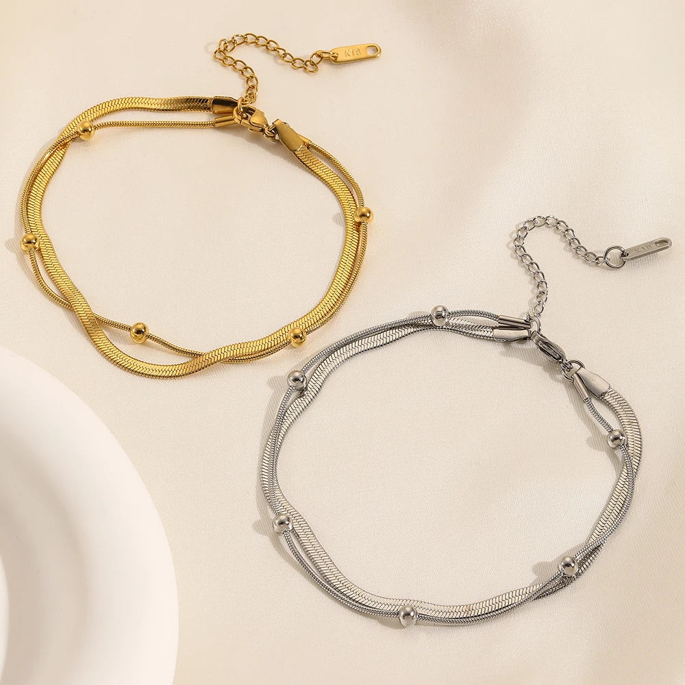 Double Layer Gold Anklet