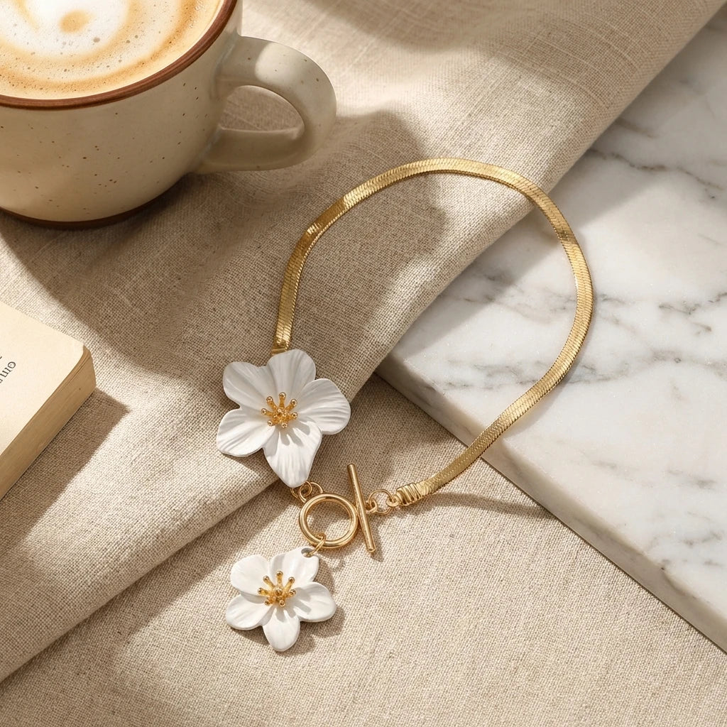Elegant Flower Charm Anklet