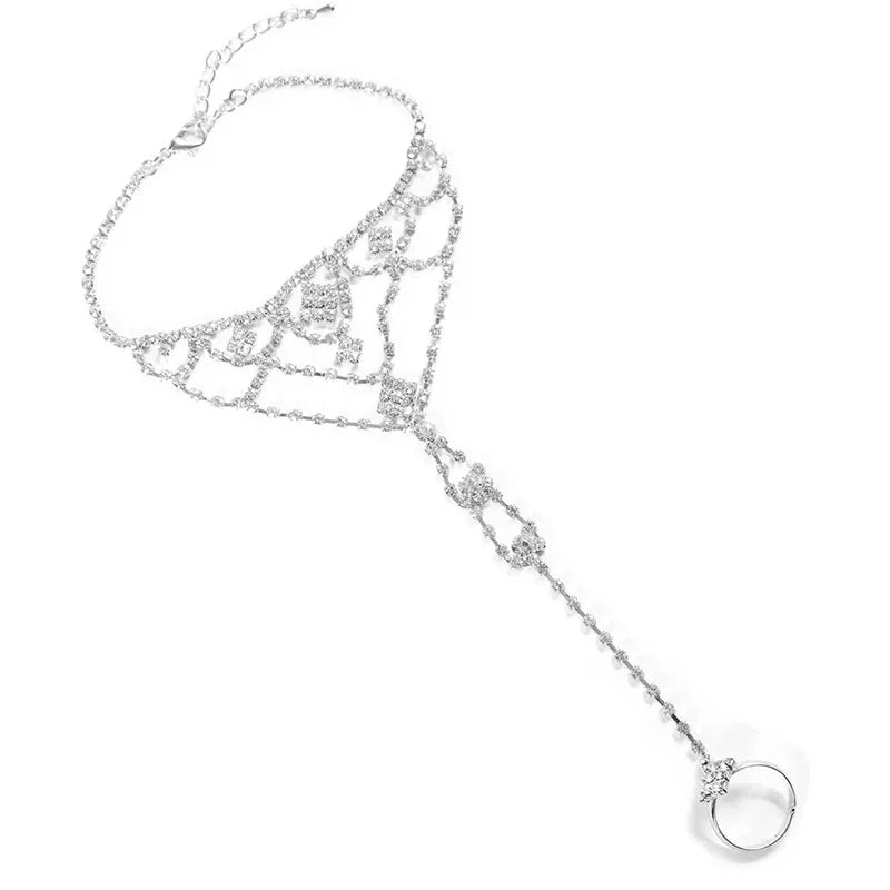 Rhinestone Toe Chain Anklet