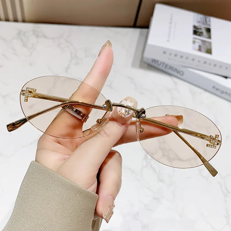 Luxury Oval Frameless Sunglasses