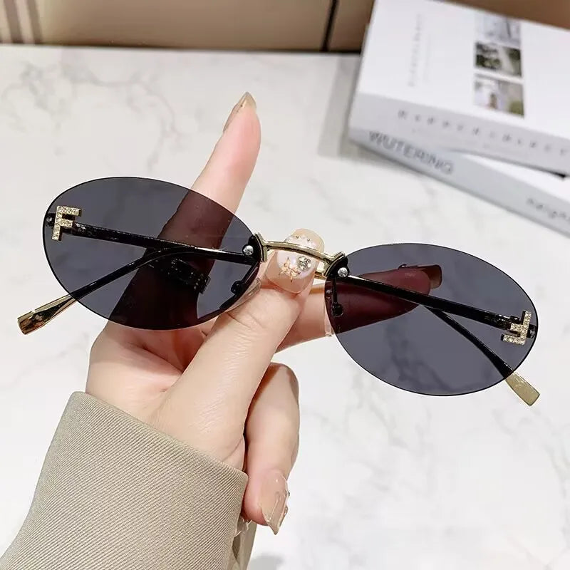 Luxury Oval Frameless Sunglasses